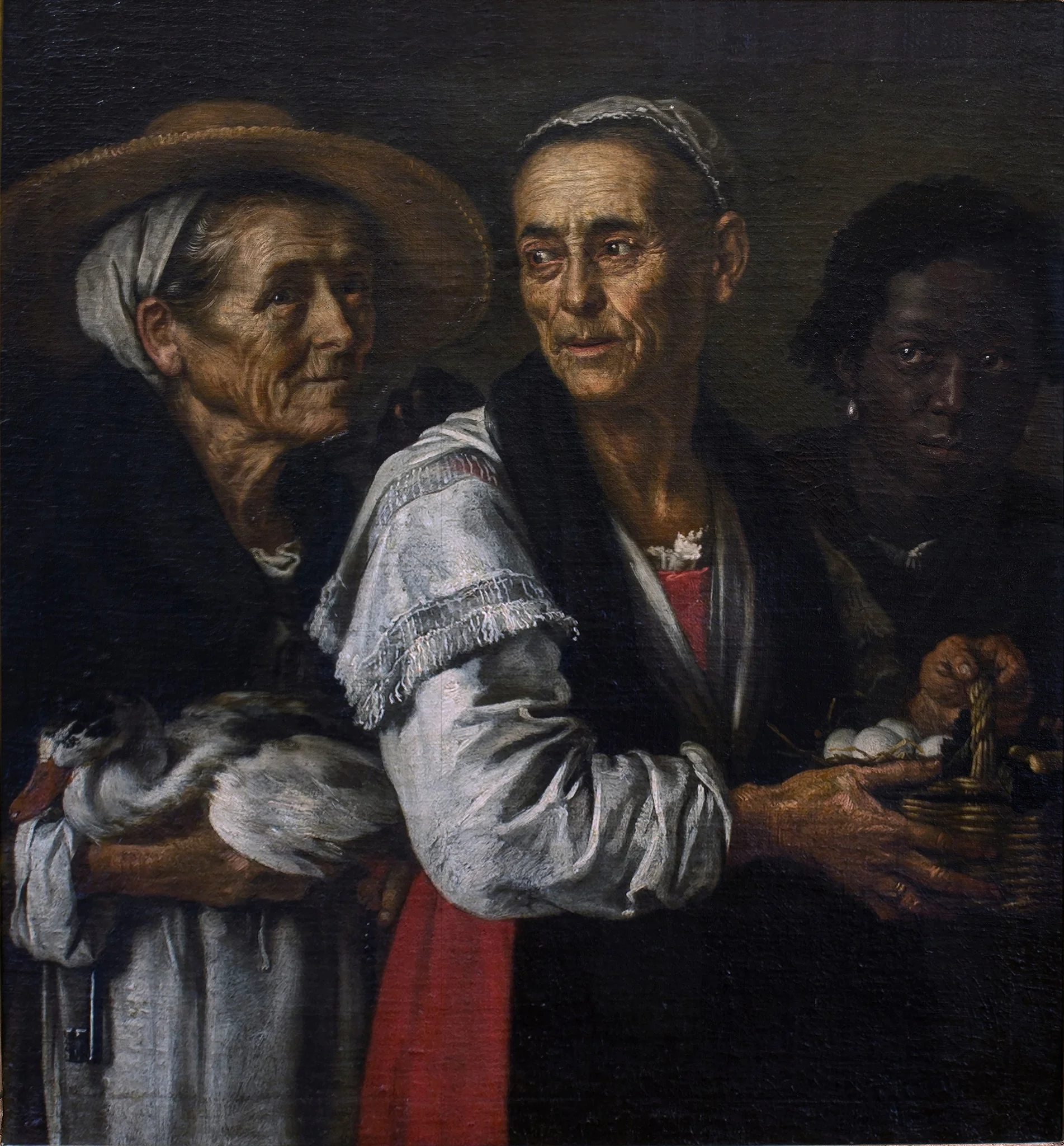 Group portrait of Domenica delle Cascine, Cecca di Pratolino and Pietro Moro, detail