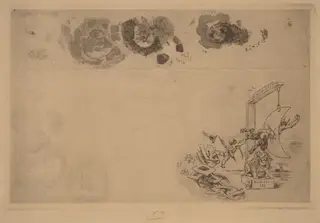 Belgian Border, Bill of Disorder (Frontiere de Belgique. Billet a Desordre), by Félicien Rops, ink, 1871