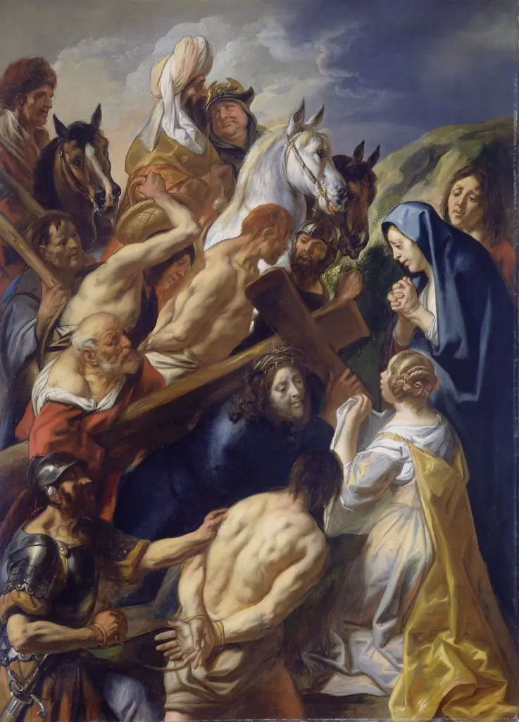 The carrying of the cross, by Jacob Jordaens, oil, 1657