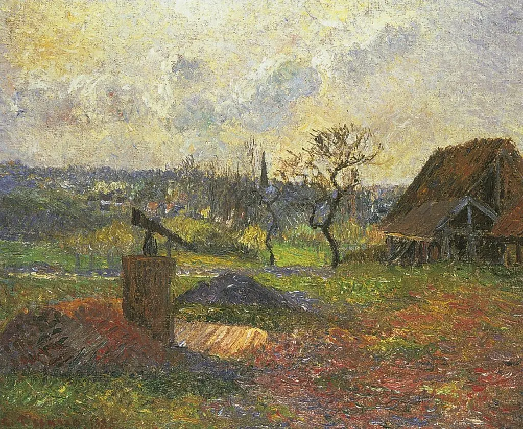 Brick Kiln at Éragny, by Camille Pissarro, oil, 1893