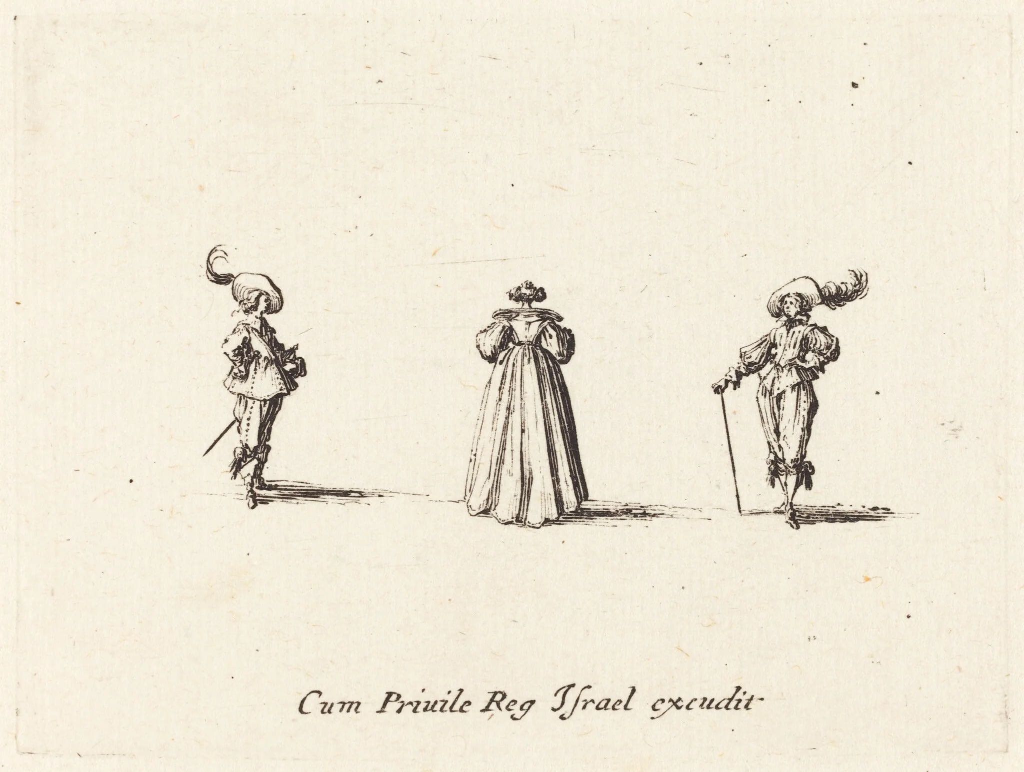 Lady Seen from Behind, and Two Gentlemen, detail