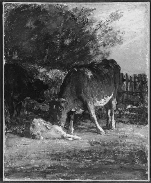 The Newborn Calf, detail