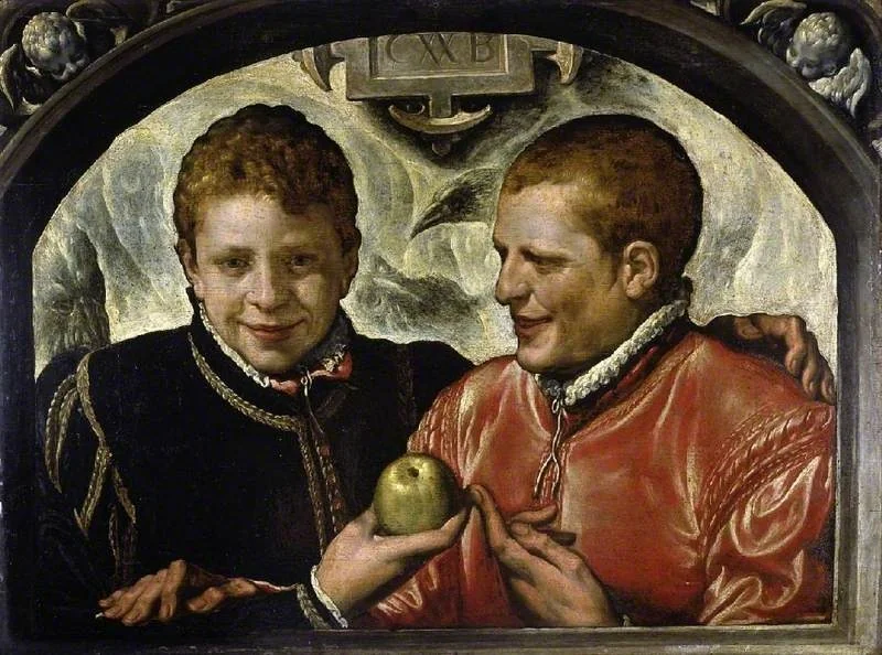 Two young men, detail
