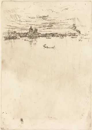 Upright Venice, by James McNeill Whistler, ink, 1880
