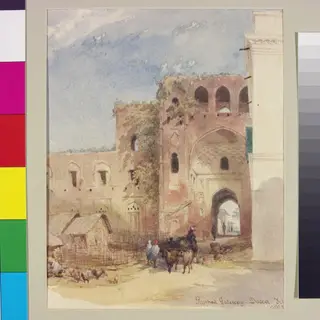 Ruined gateway-Dacca, by Frederick William Alexander De Fabeck, paint, 1863