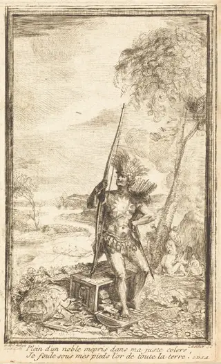 Frontispiece: Allegorical Composition (Composition allegorique), by Gabriel de Saint-Aubin, ink, 1767