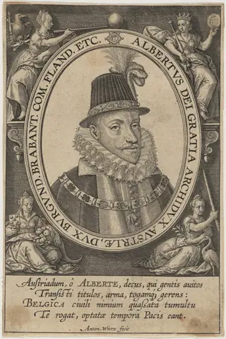 Albert VII, Archduke of Austria, by Anton Wierix, ink, 1588