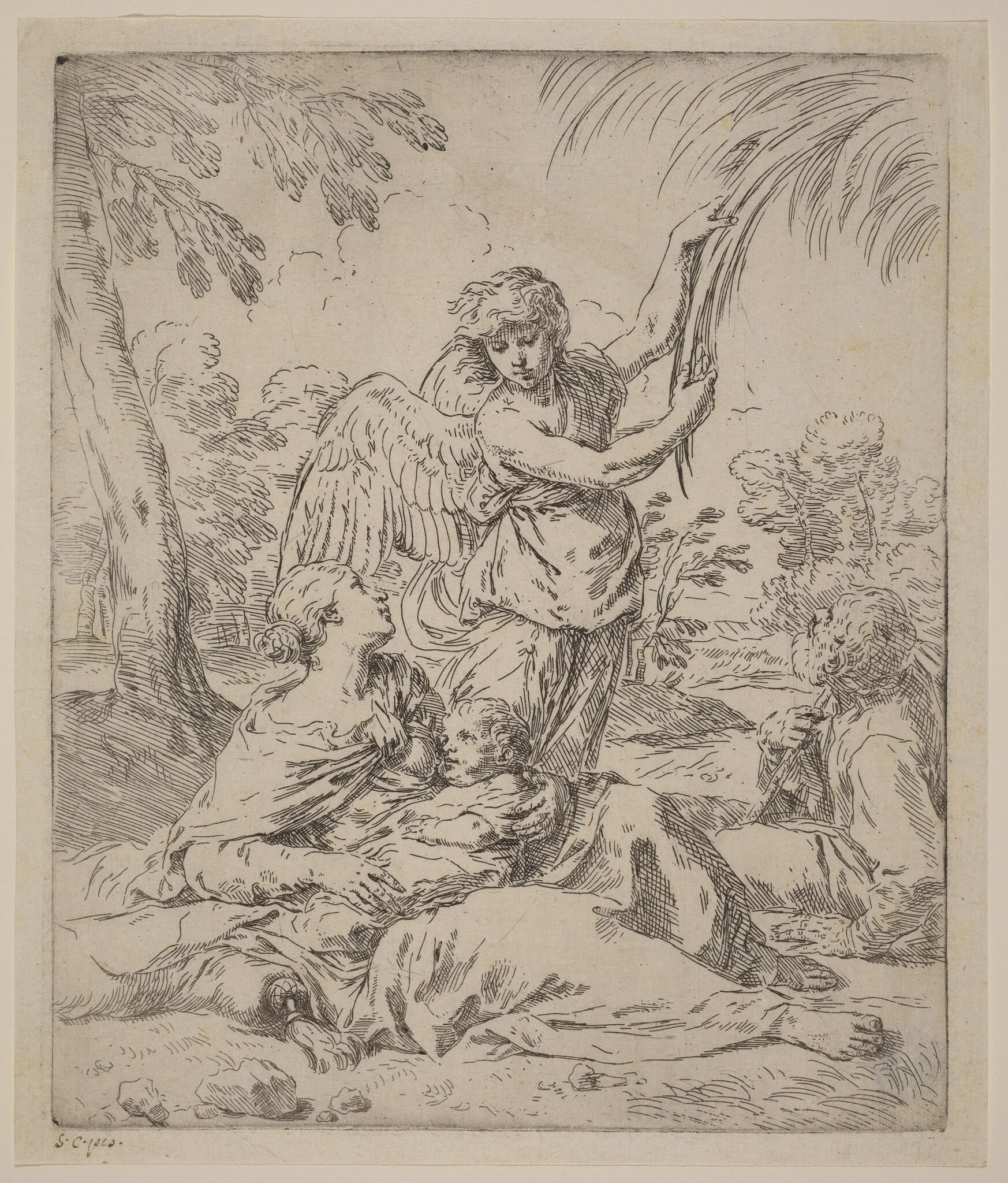 The Rest on the Flight into Egypt, detail