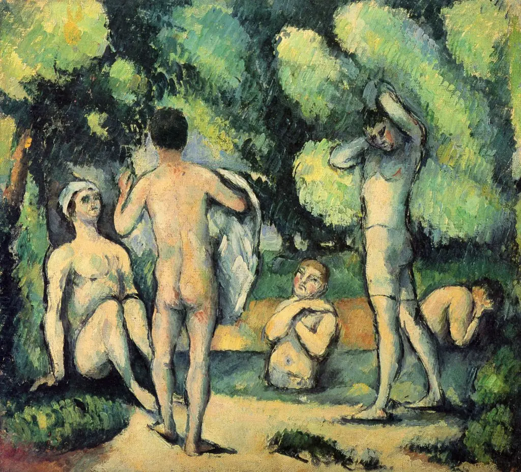 Bathers, by Paul Cezanne, oil, 1890