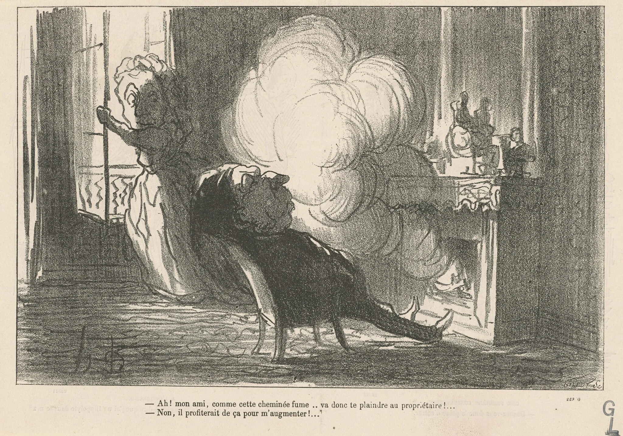 Ah! ... Comme cette cheminé fume ..., detail