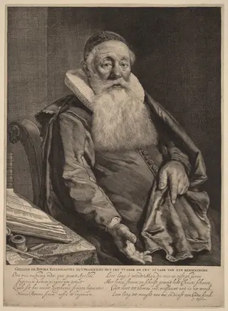 Gellius de Bouma, by Cornelis Visscher, ink, 1646