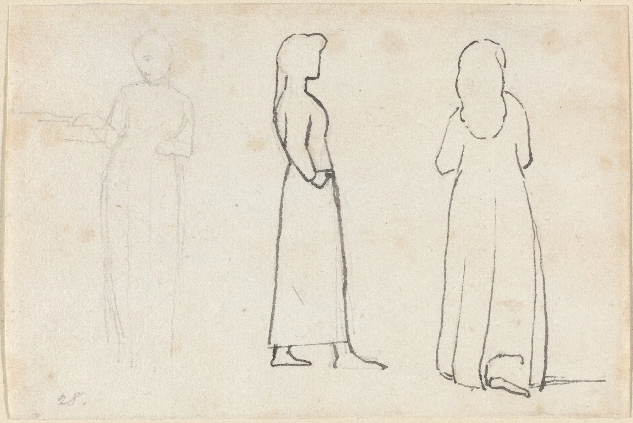 Three Sketches of a Standing Woman, detail