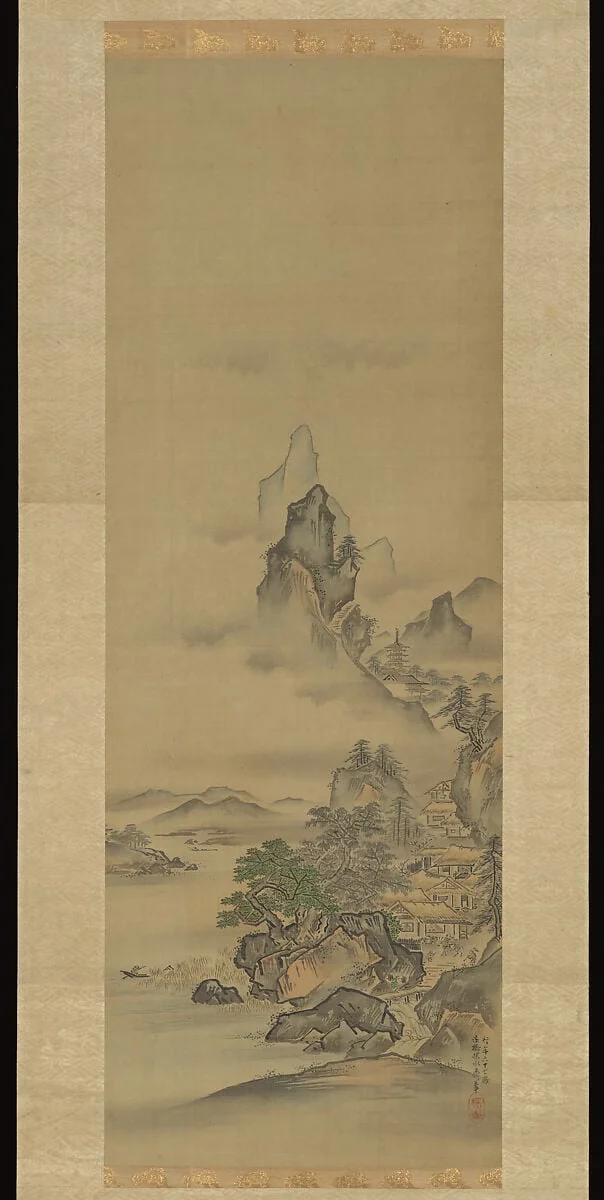 狩野探水守常筆 蓬莱山・瀟湘八景図|Mount Penglai with Eight Views of Xiao and Xiang, detail