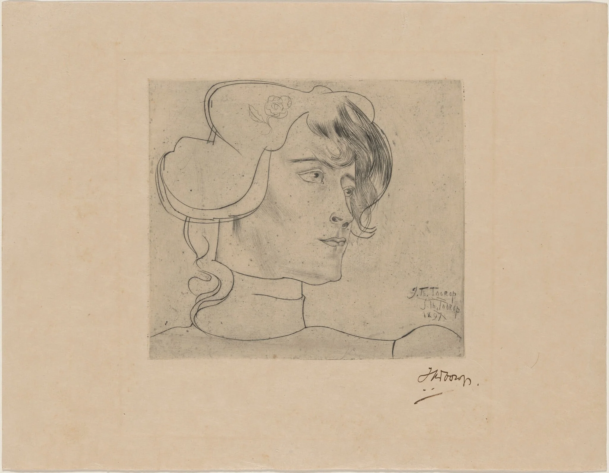 Head of a Woman (Marguérite Adolphine Helfrich), detail