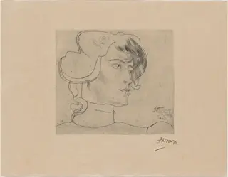 Head of a Woman (Marguérite Adolphine Helfrich), by Jan Toorop, ink, 1897