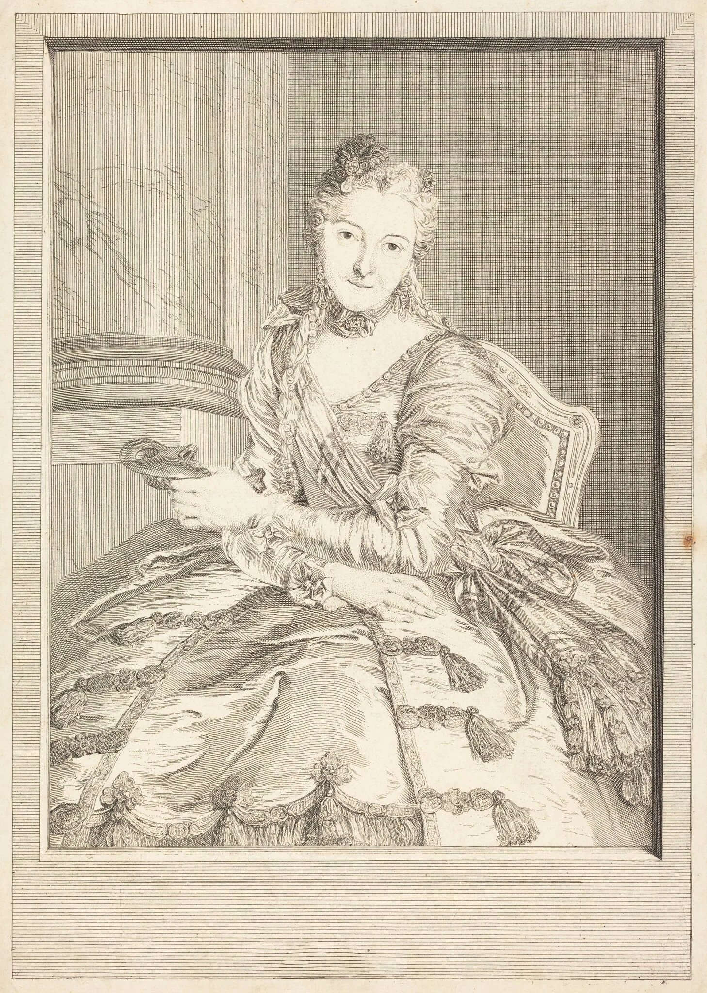 Mme. de M ... en habit de bal, detail