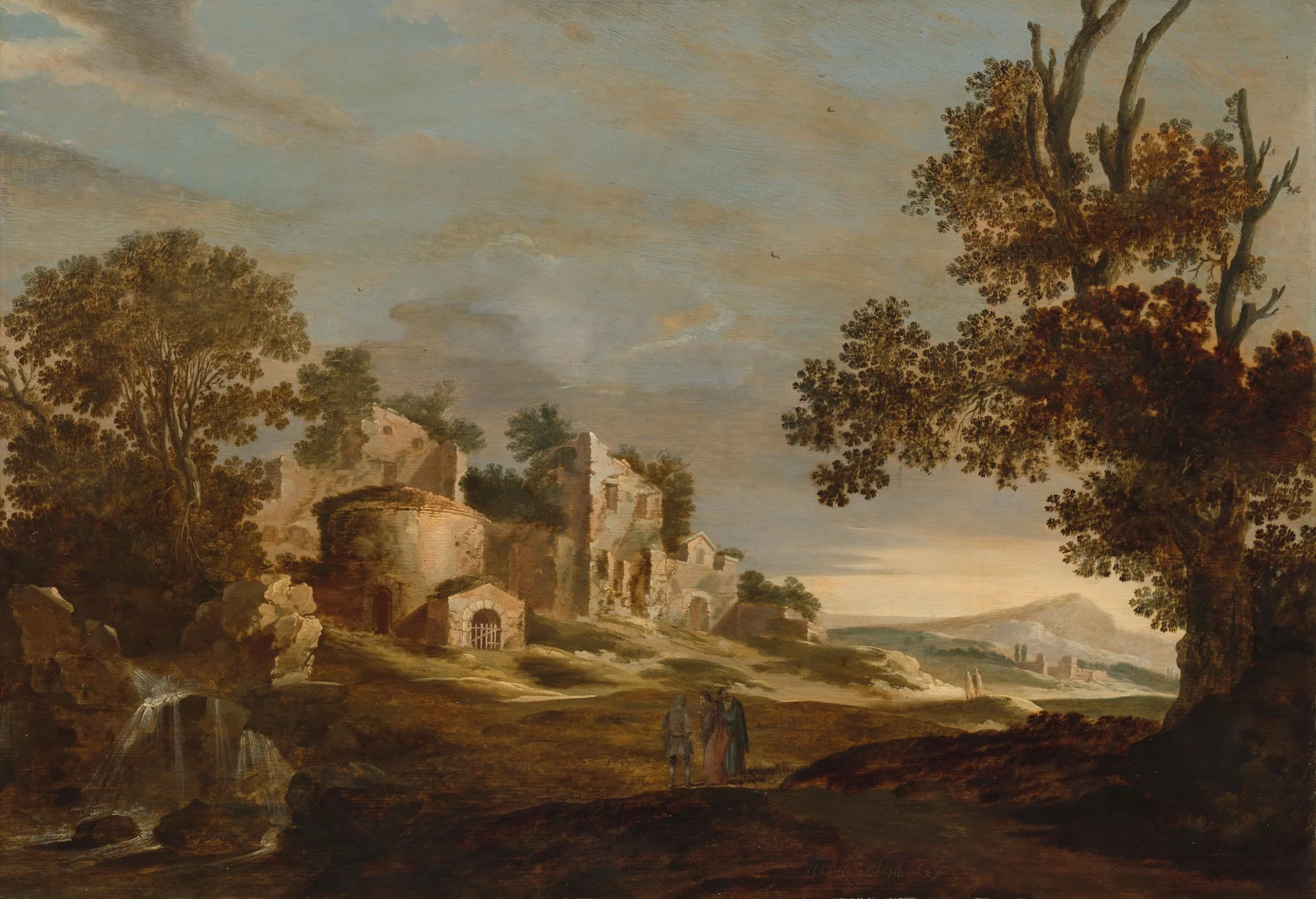 Landscape with Journey to Emmaus, detail