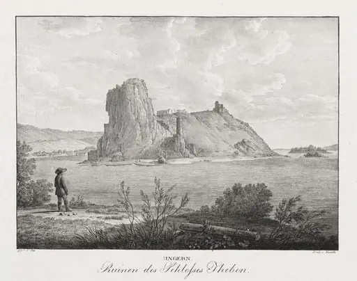 Ungern, Ruinen des Schlosses Theben, by Jakob Alt, 1839