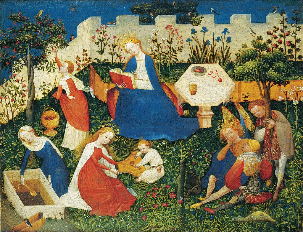 Paradiesgärtlein, by Upper Rhenish Master, mixed, 1410