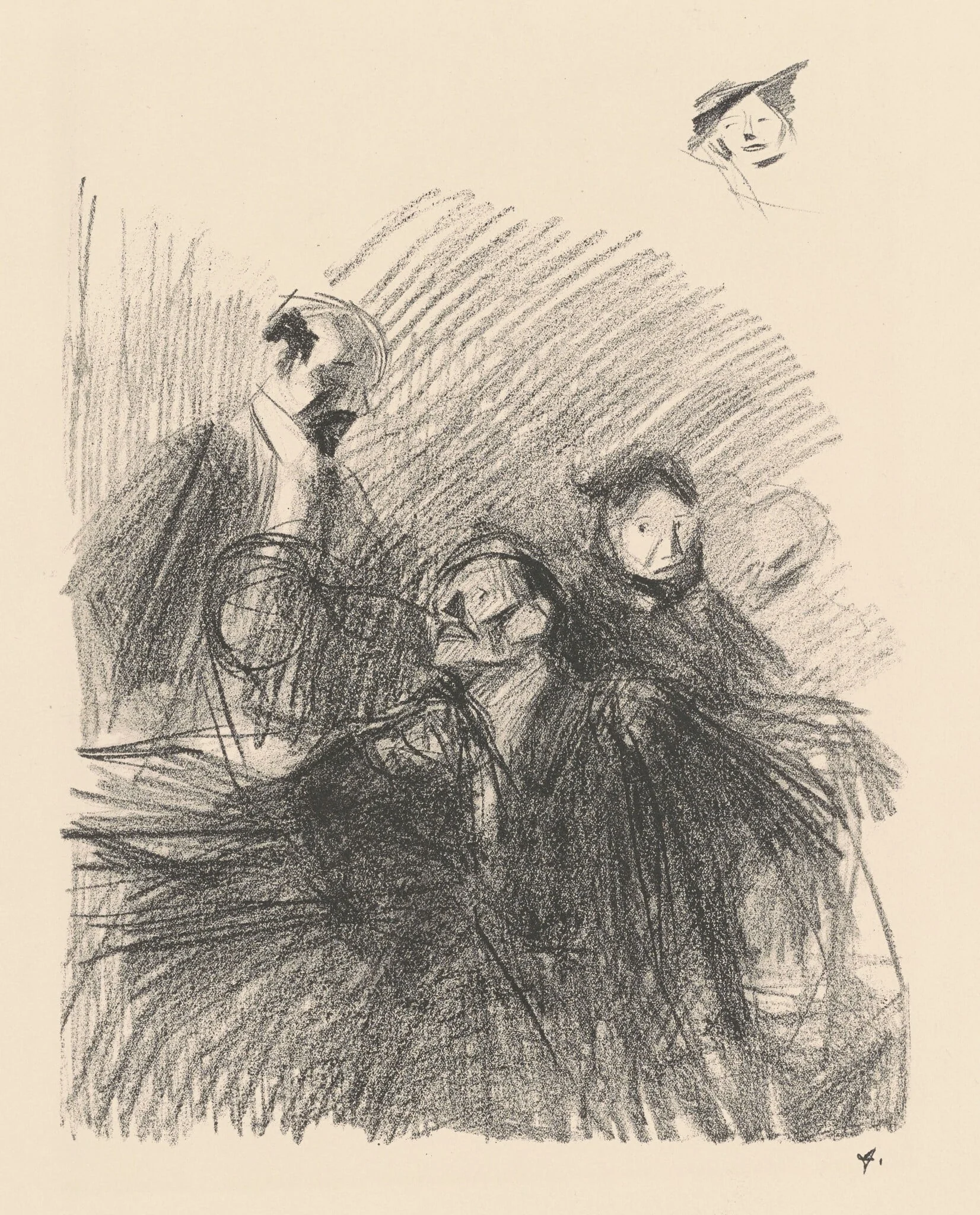 Scène d'audience (les deux avocats) (Scene of a Hearing (The Two Lawyers)), detail