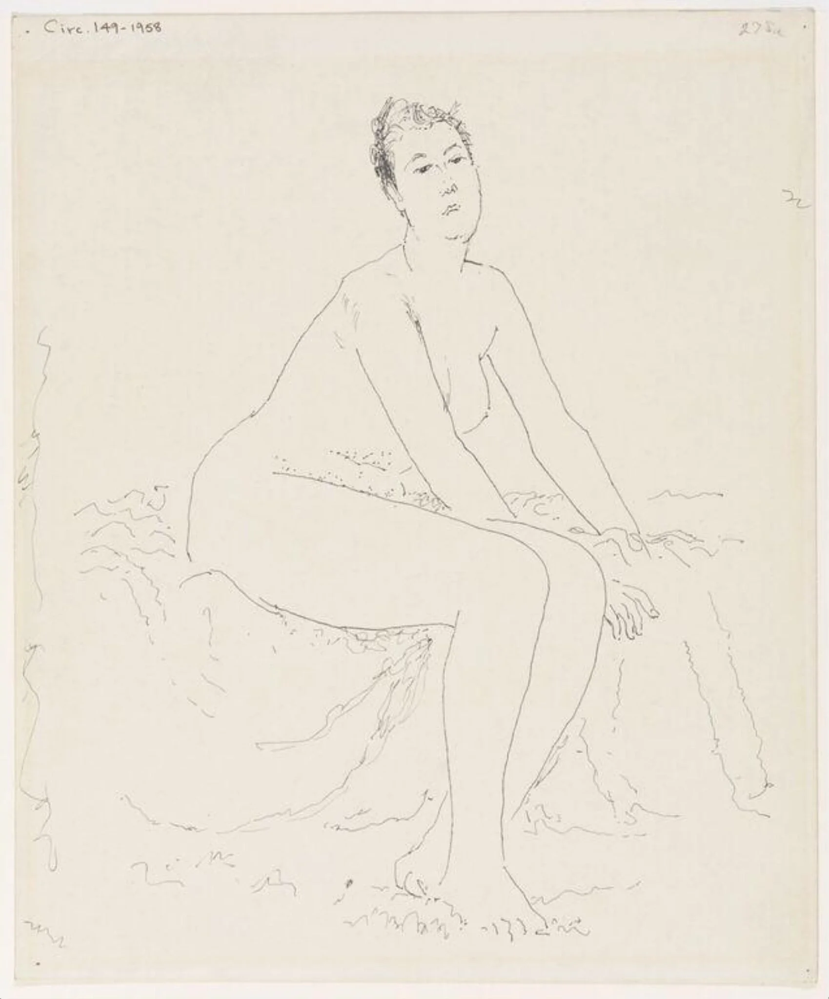 Study of a Seated Female Nude, detail