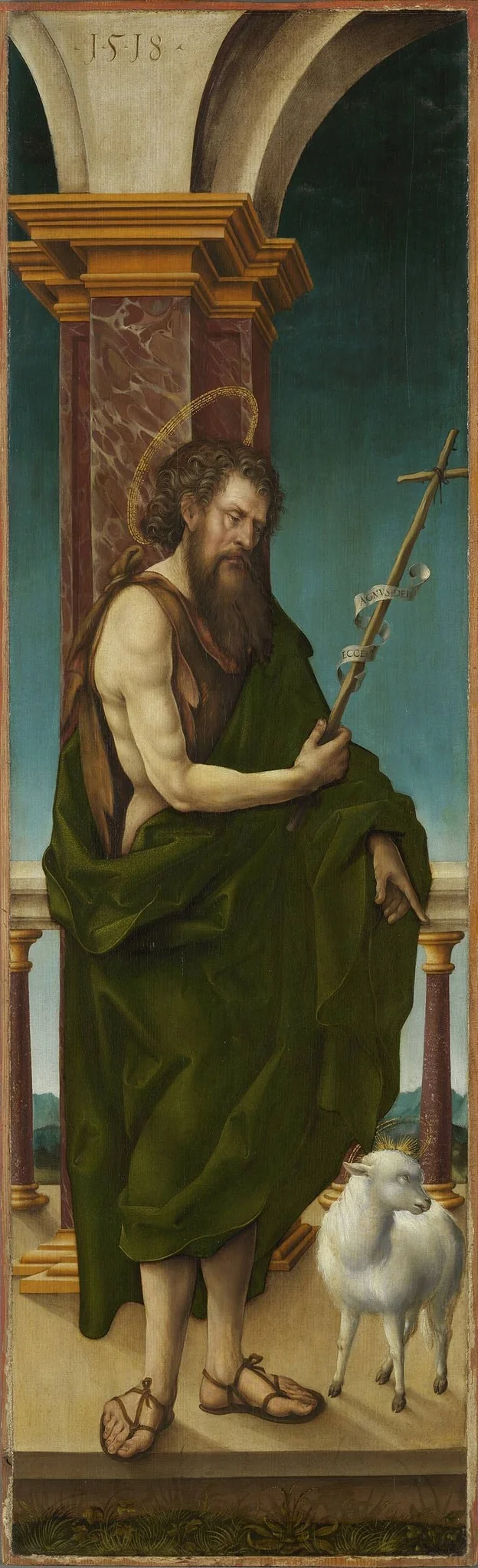 Johannesaltar, Flügelaußenseite: Hl. Johannes der Täufer, detail