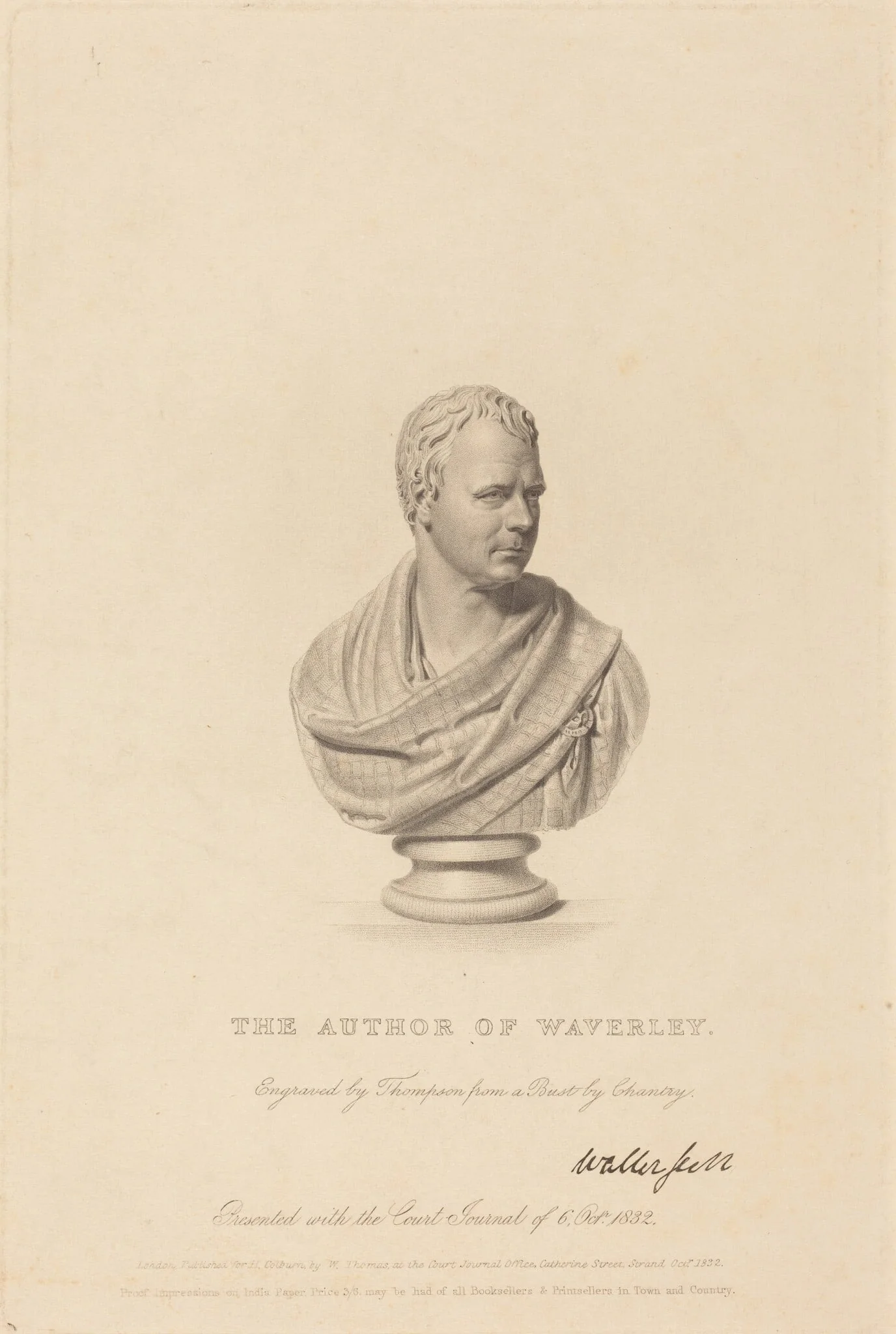 Bust of Sir Walter Scott, detail
