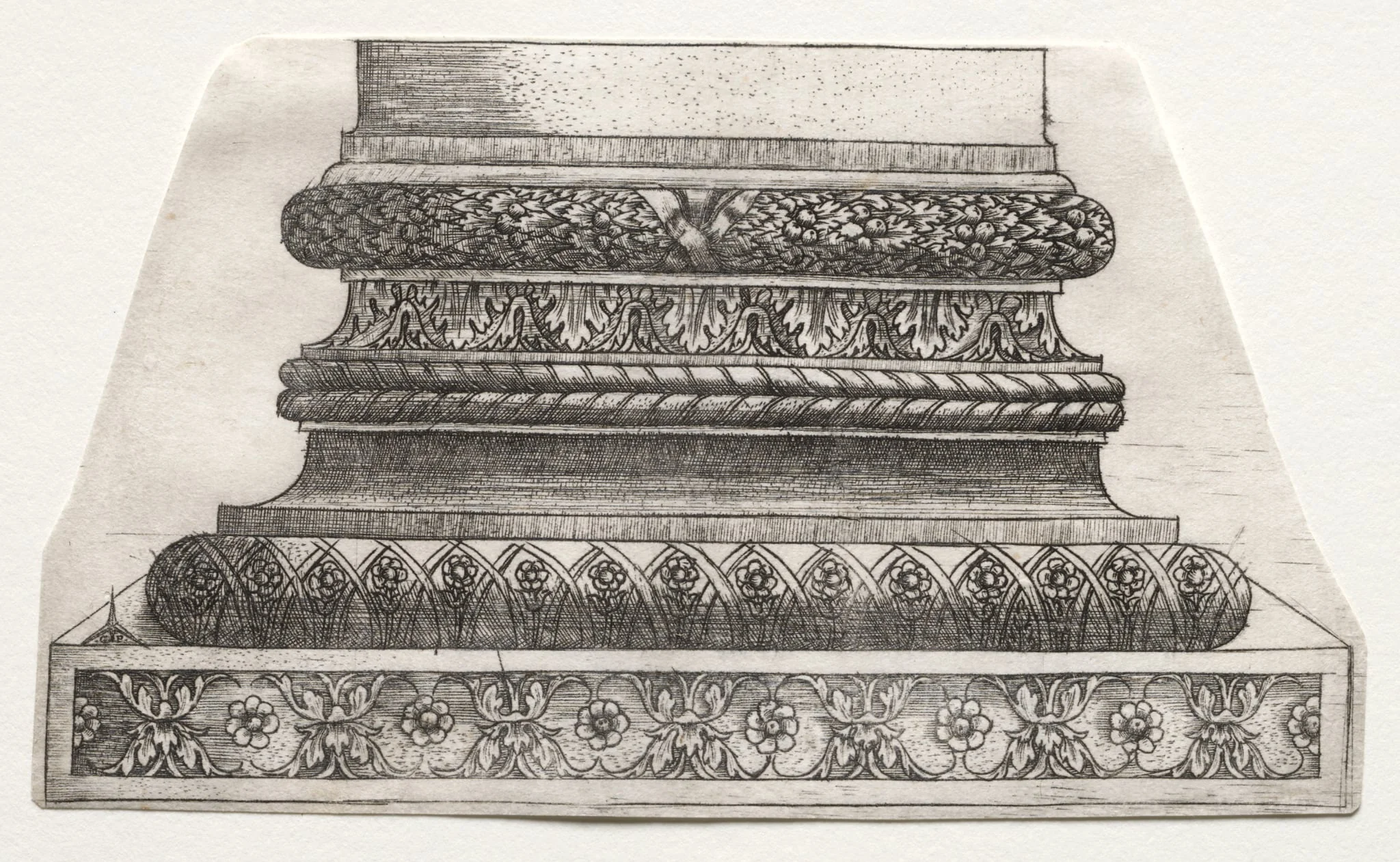 Base and Capital with Figure of Fame and Winged Horses (base), detail