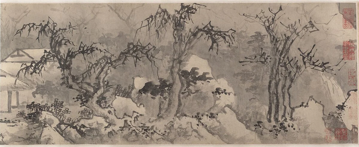 明 傳蔣嵩 冬景山水圖 卷|Winter landscape, detail