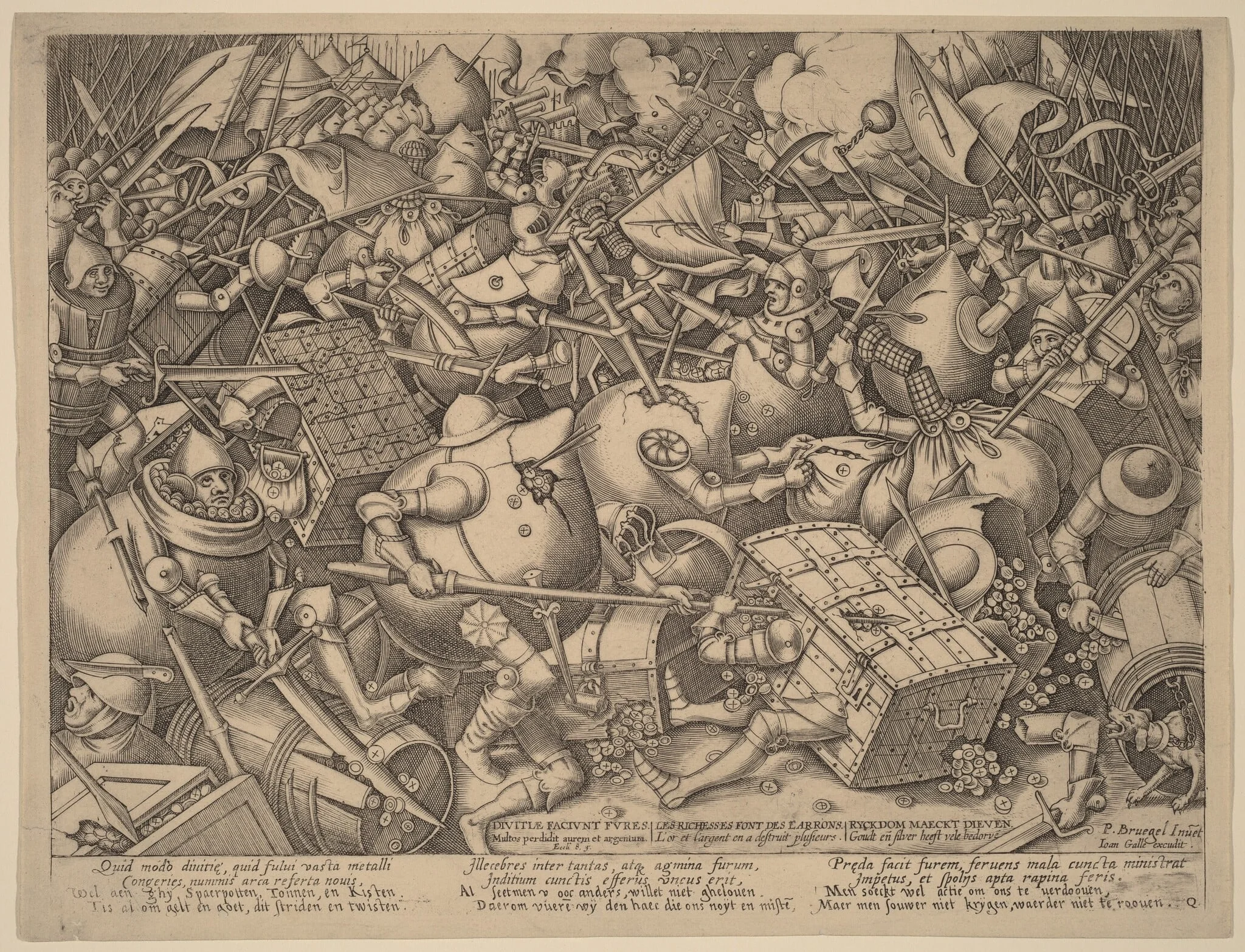The Battle of the Moneybags and the Strongboxes, detail