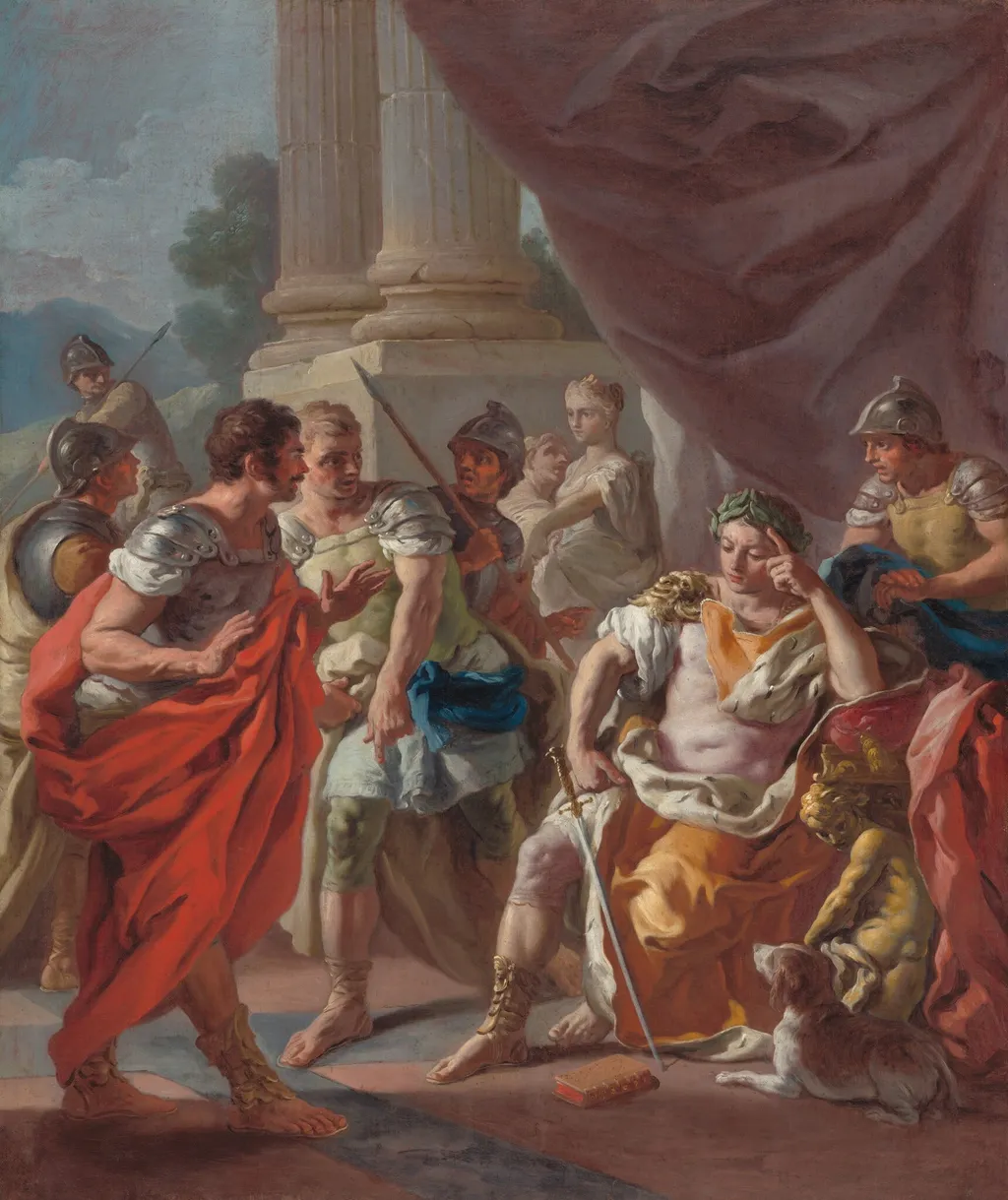 Alexander Condemning False Praise, by Francesco de Mura, oil, 1764