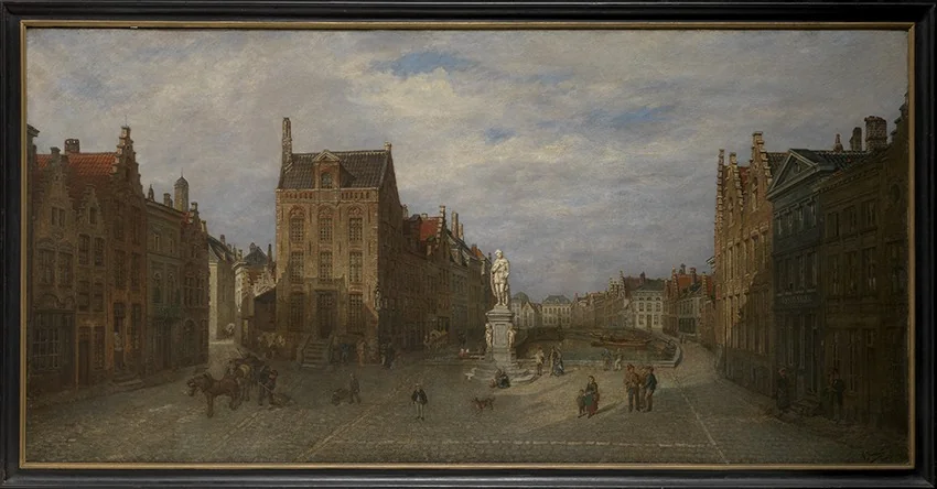 Het Jan van Eyckplein in Brugge, detail