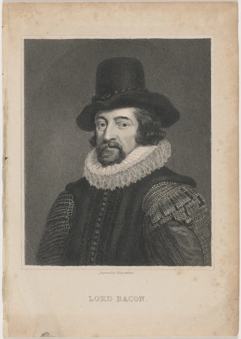 Lord Bacon, by James Posselwhite, ink, 1841