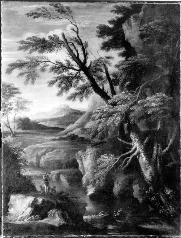 Landschaft mit Kriegern, detail