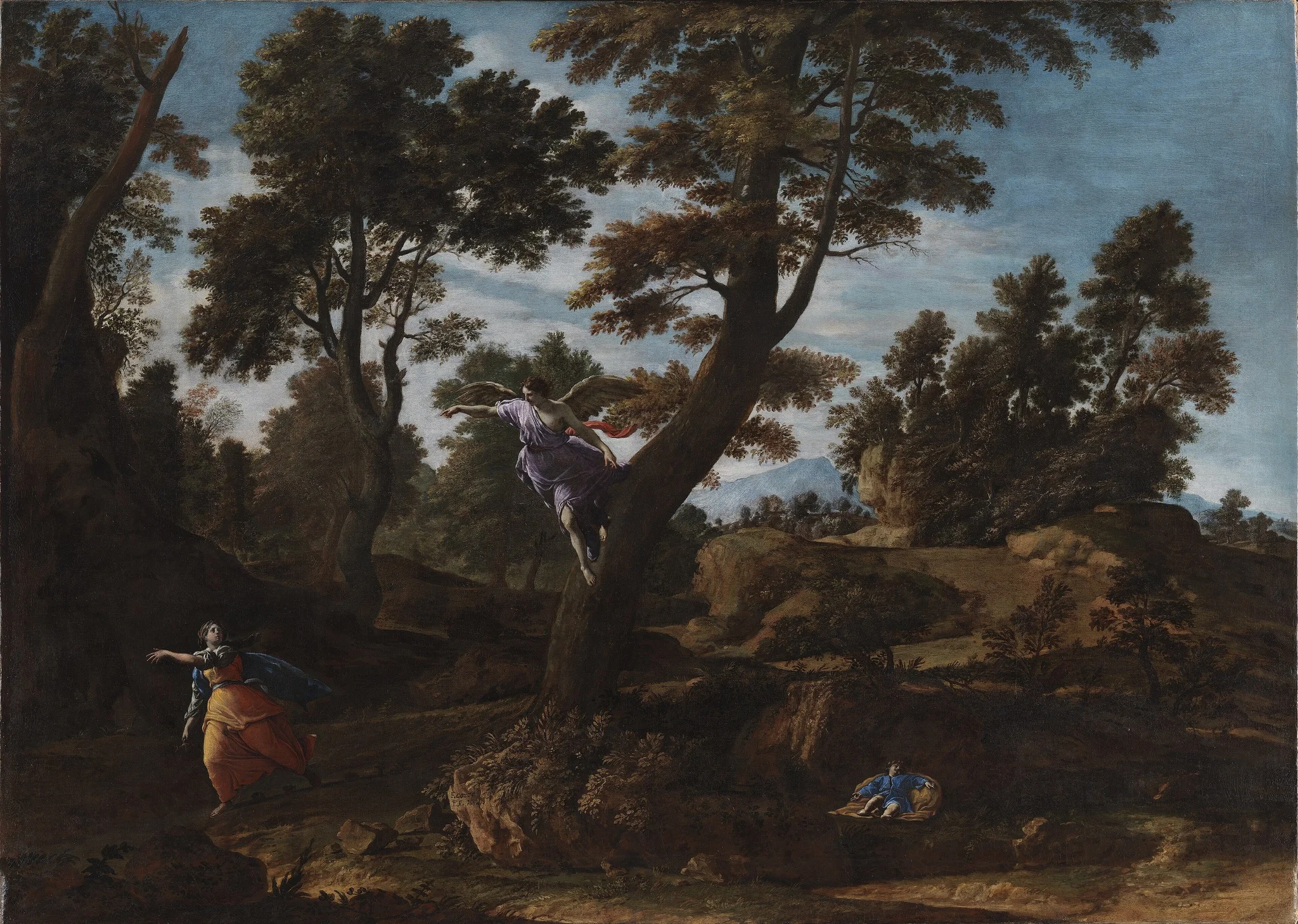 Landscape with the Angel Appearing to Hagar and Leading her to the Well, detail