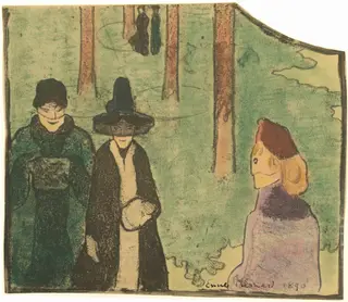 La Promenade, by Émile Bernard, ink, 1888