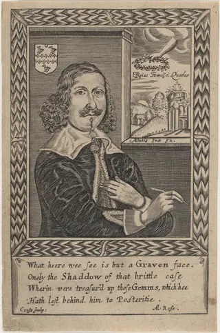Francis Quarles, by Thomas Cross, ink, 1653