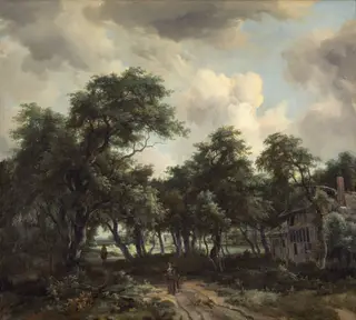 Hut among Trees, by Meindert Hobbema, oil, 1664