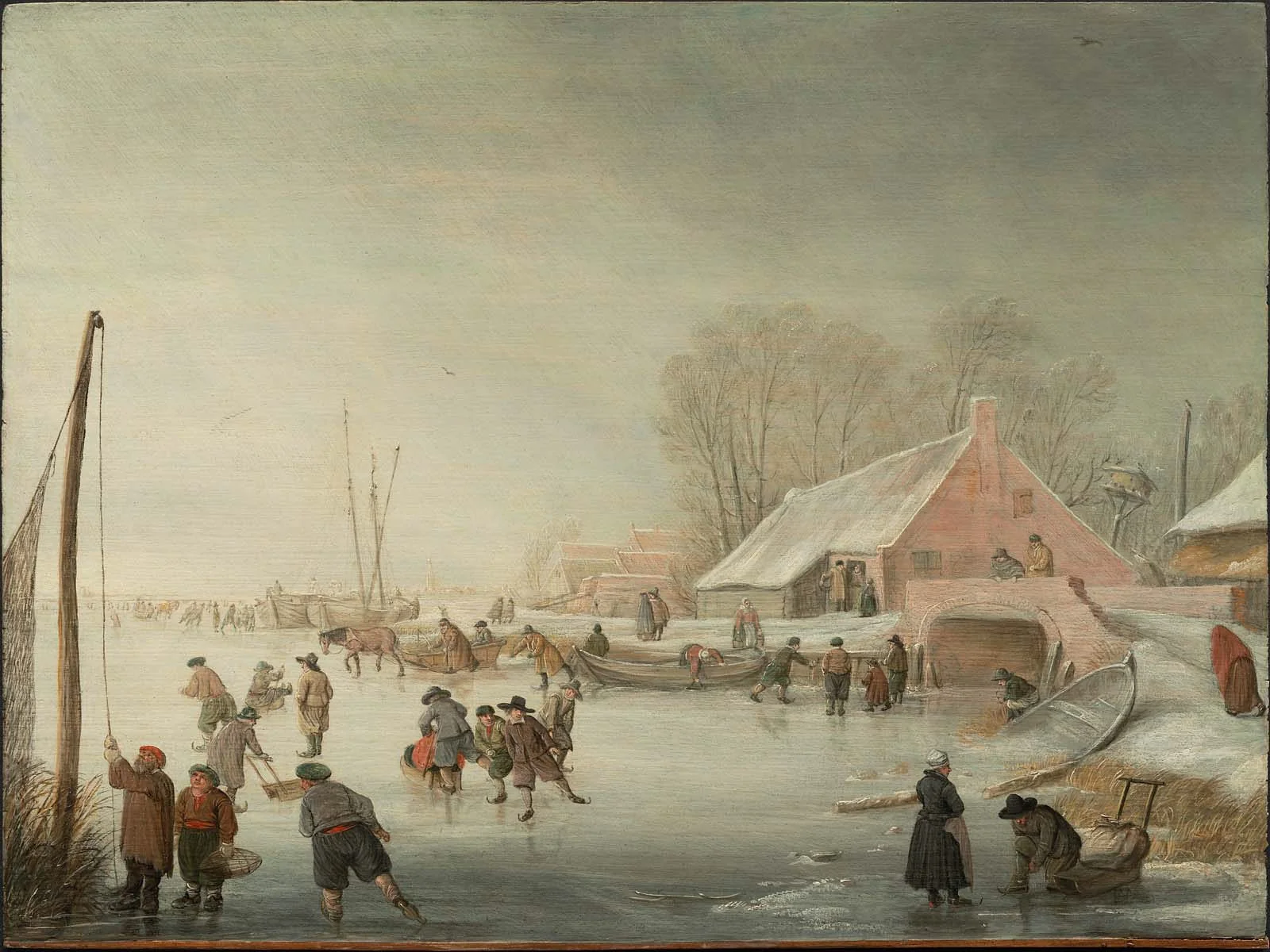 Skating on a Frozen River, detail