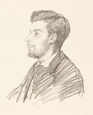 Frederic Regamey, by Alphonse Legros, ink, 1874