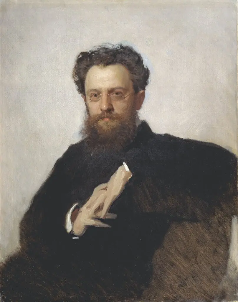Portrait of Adrian Viktorovich Prakhov, by Ivan Kramskoi, oil