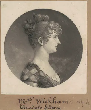 Elizabeth Selden McClurg Wickham, by Charles B. J. Févret de Saint-Mémin, ink, 1808