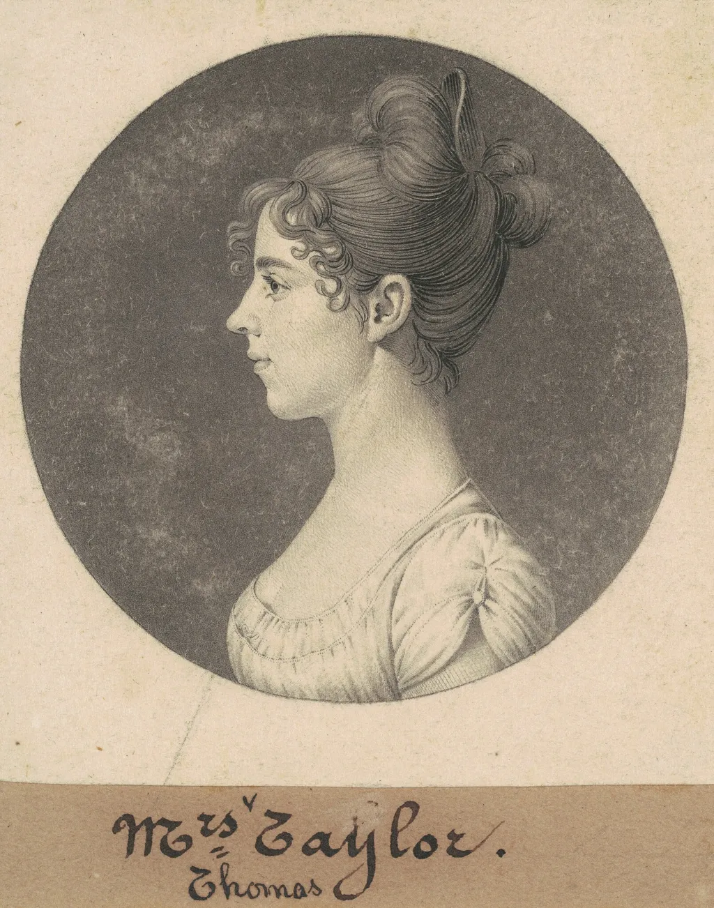 Lucy Harrison Singleton Taylor, by Charles B. J. Févret de Saint-Mémin, ink, 1808