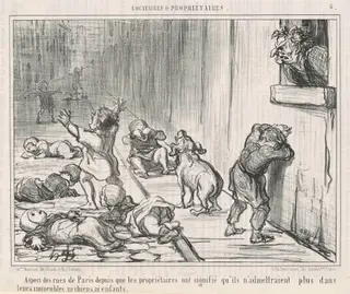 Aspect des rues de Paris depuis ..., by Honoré Daumier, ink, 1856
