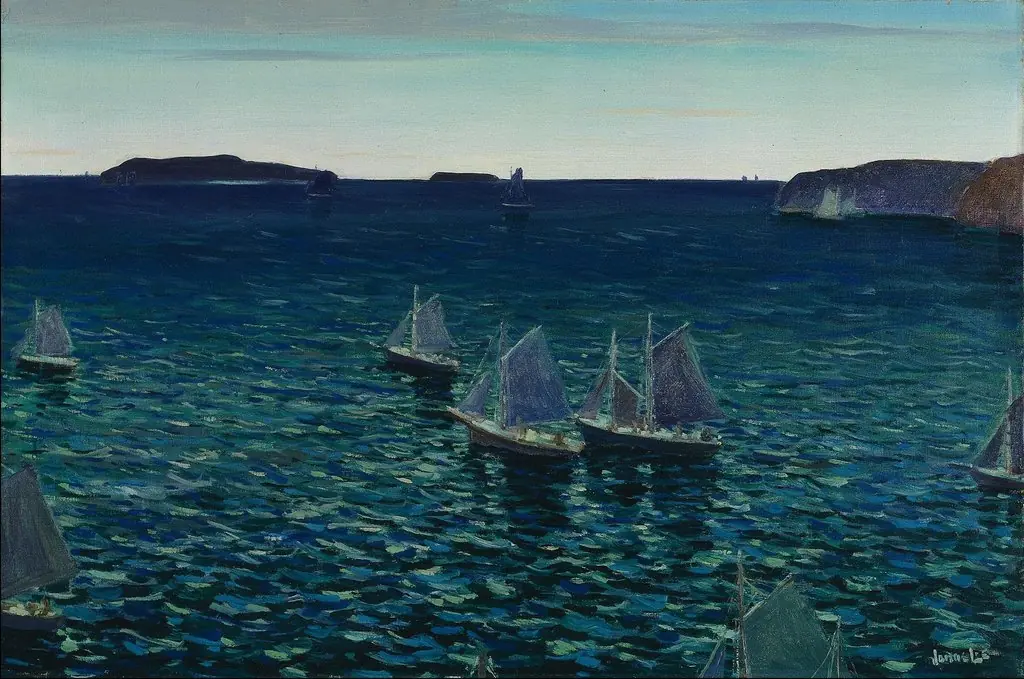 Out to Sea, by Jonas Lie, oil, 1924