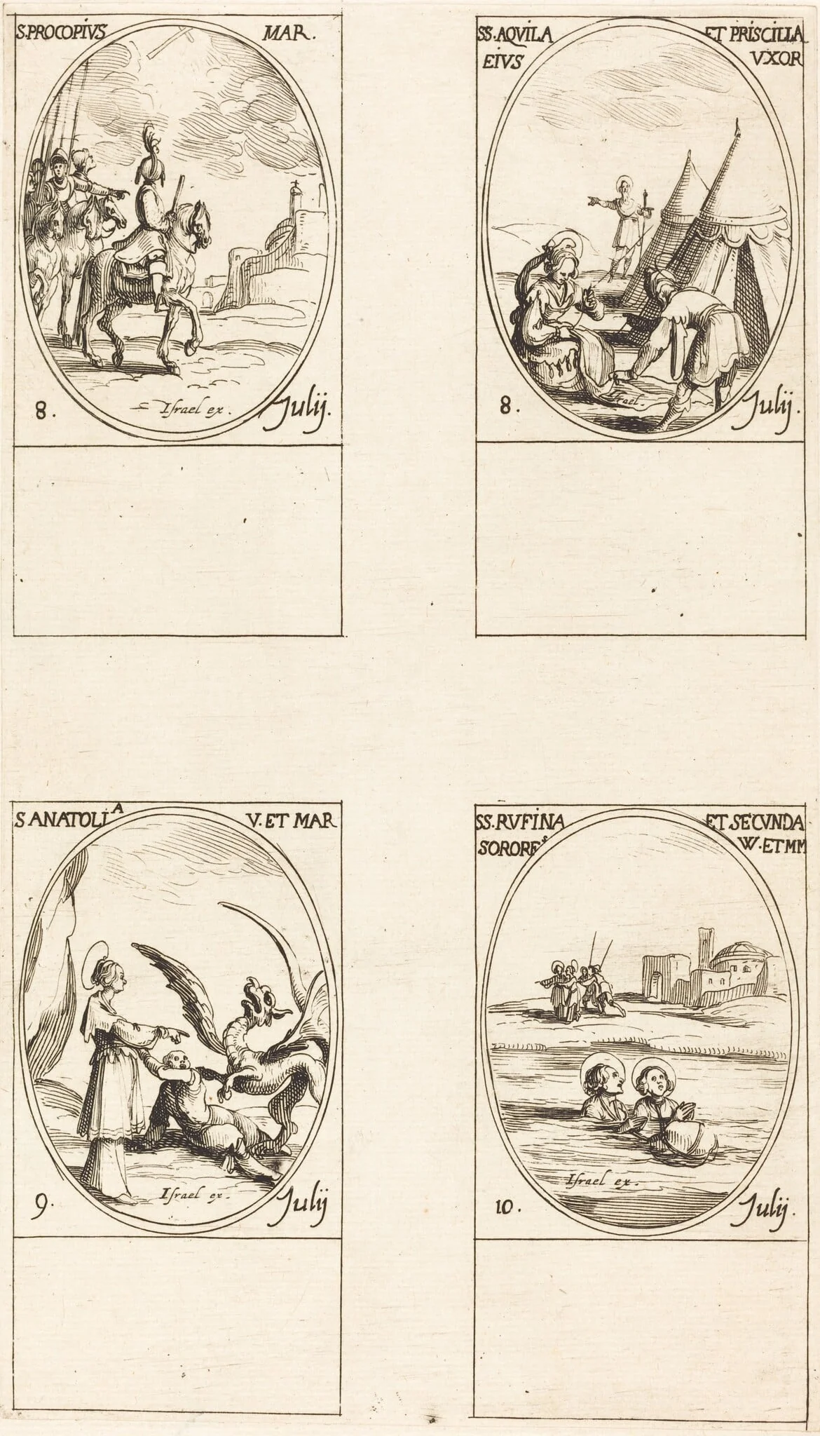 St. Procopius; Sts. Aquila and Prisca; St. Anatolia; Sts. Rufina and Secunda, detail