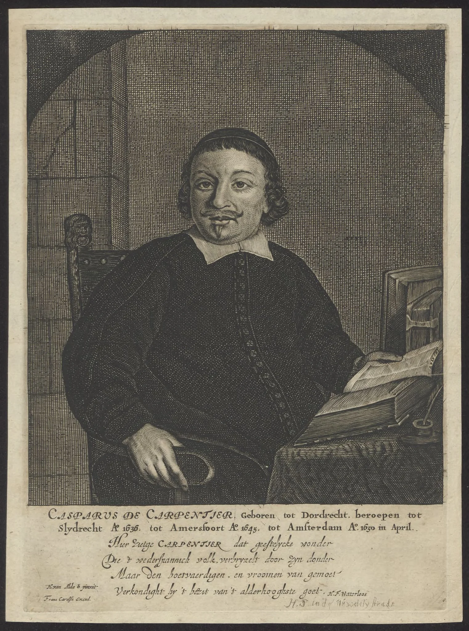 Portrait of Casparus de Carpentier, Walloon Minister at Sliedrecht, Amersfoort and Amsterdam, detail
