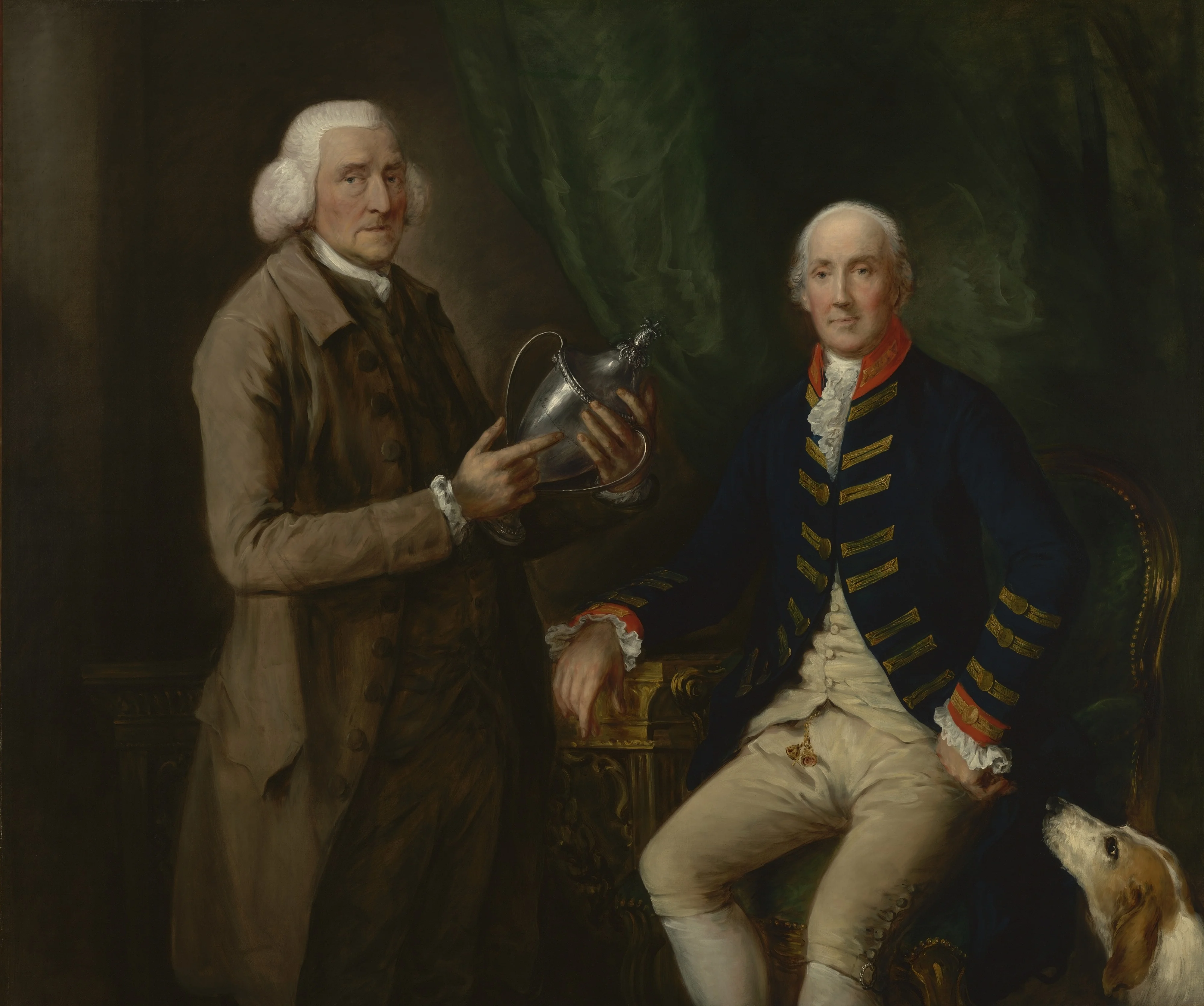 Portrait of William Anne Hollis, 4th Earl of Essex, Presenting a Cup to Thomas Clutterbuck of Watford, detail