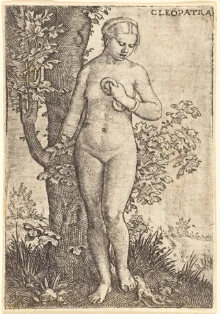 Cleopatra, by Barthel Beham, ink, 1524
