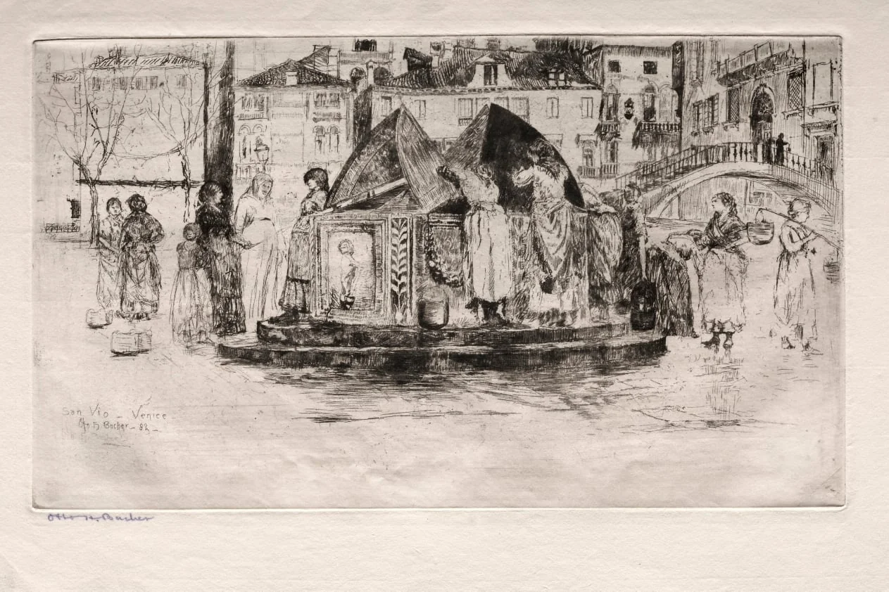 Etchings of Venice: Pozzo San Vio, detail